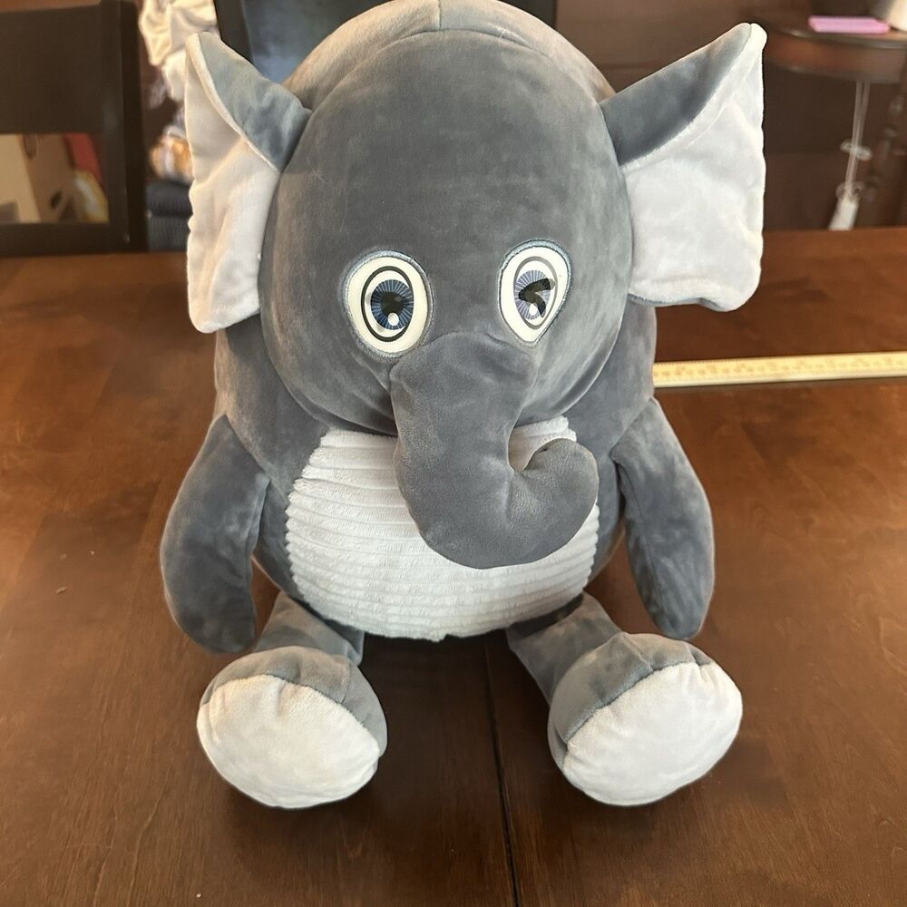 18" Hug Fun Flip Winking Round Eyes Plush Elephant Toy